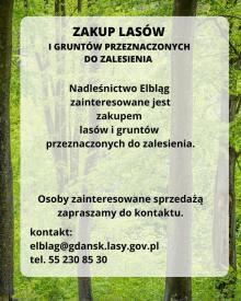 Zakup lasu i gruntów do zalesienia